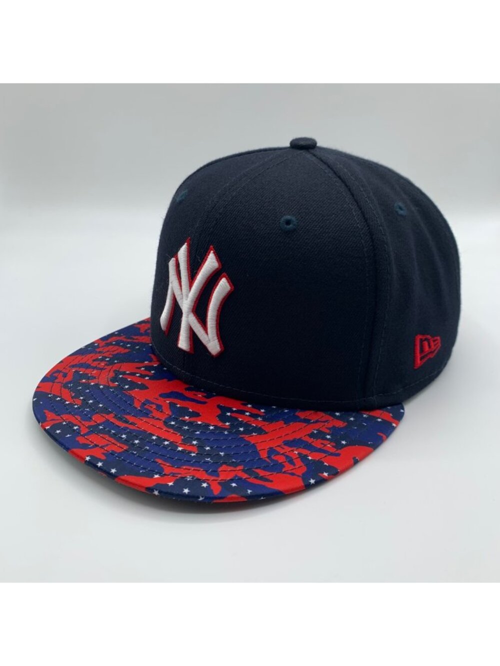 New York Yankees MLB Navy Blue Red 59Fifty Fitted Hat Mens 7 5/8